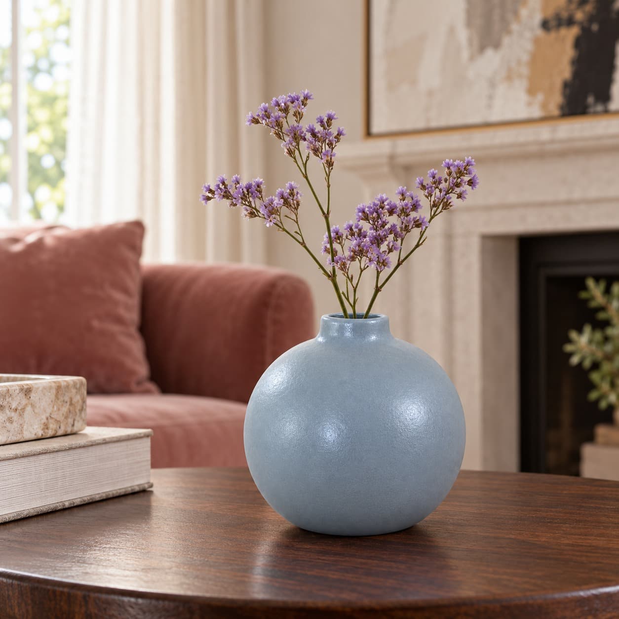 Grey Round Vase