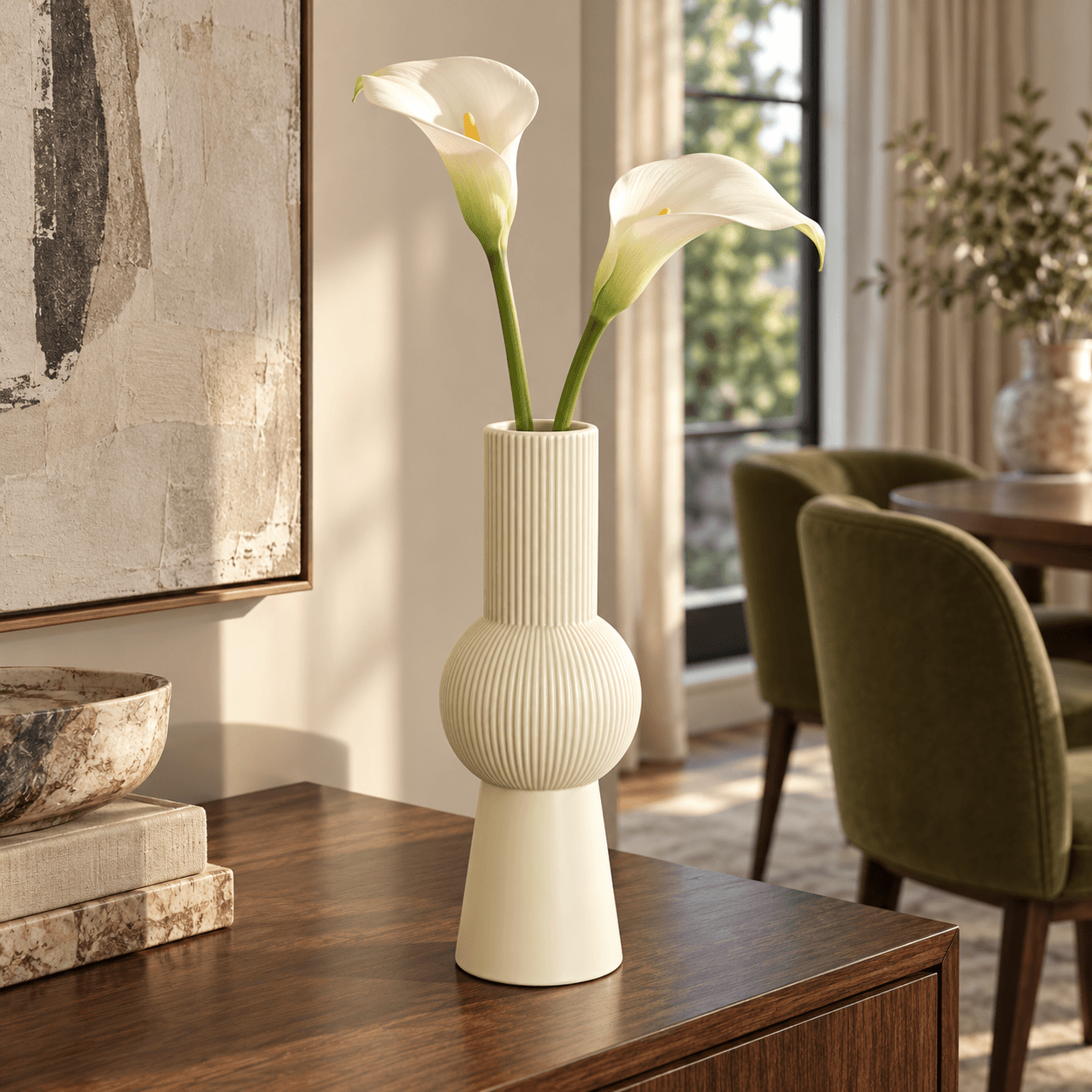 Cream and Gold Decorative Vase