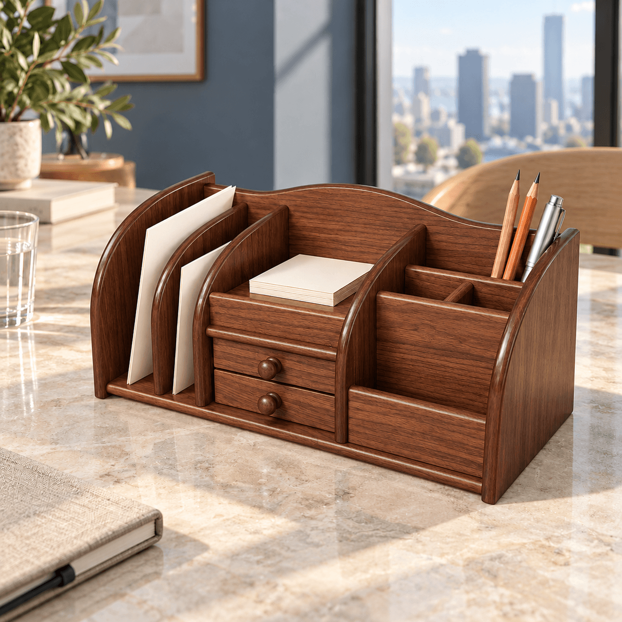 Large Multi-Section Desk Organiser