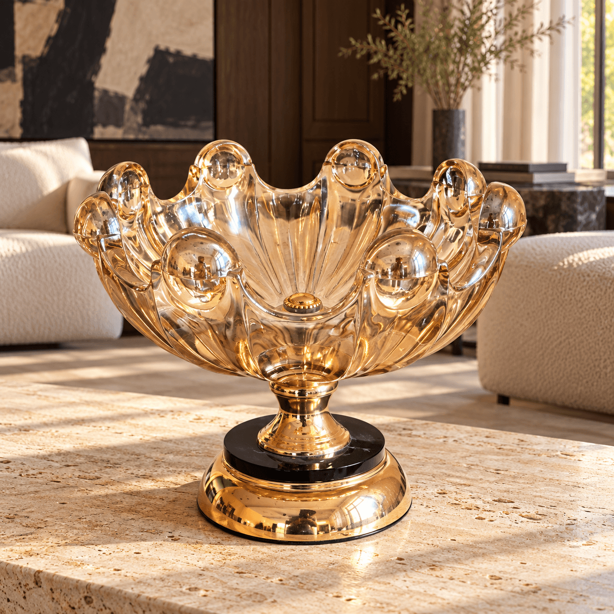 Round-Corner Diamond-Cut Fruit Bowl