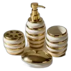 Gold beehive soap dispenser and tumbler