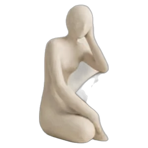 Seated abstract figurine